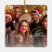 Bedrijf QR Code Foto Merry Christmas Giveaway Keramisch Ornament (Voorkant)