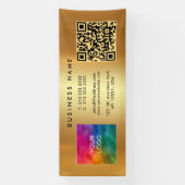Bedrijf QR Code Logo Naam Gold Sjabloon Outdoor Spandoek (Verticaal)