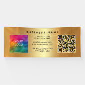 Bedrijf QR Code Logo Naam Gold Sjabloon Outdoor Spandoek (Horizontaal)