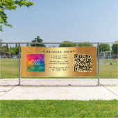 Bedrijf QR Code Logo Naam Gold Sjabloon Outdoor Spandoek (Insitu)