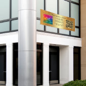 Bedrijf QR Code Logo Naam Gold Sjabloon Outdoor Spandoek (Buitenkant Gebouw)