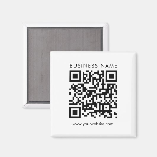Bedrijf QR Code Logo Tekst Aangepaste Sjabloon Vie Magneet (Voorkant / Achterkant)