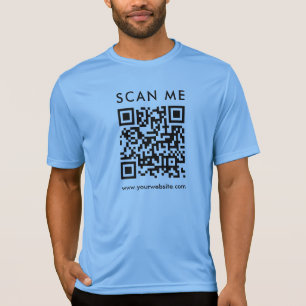 Bedrijf QR Code Scan Me Mannen Front Side Print T-shirt