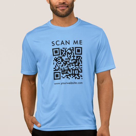 Bedrijf QR Code Scan Me Mannen Front Side Print T-shirt (Voorkant)