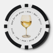 Bedrijf QR Code Witte Wijn Drink Voucher Poker Chips (Voorkant)