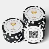 Bedrijf QR Code Witte Wijn Drink Voucher Poker Chips (Opstapeling)