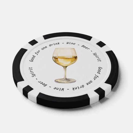 Bedrijf QR Code Witte Wijn Drink Voucher Poker Chips (Enkel)