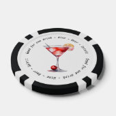 Bedrijf QR Code Zwart Wit Cosmo Drink Voucher Poker Chips (Enkel)