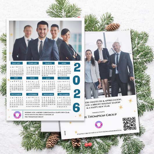 Bedrijf QRCODE Kalender Bedrijf Logo Feestdagenkaart