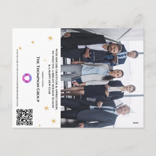 Bedrijf QRCODE Kalender Bedrijf Logo Feestdagenkaart (Achterkant)