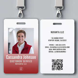 Bedrijf Rode Gradiënt Medewerker ID Foto Badge