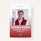 Bedrijf Rode Gradiënt Medewerker ID Foto Badge (Voorkant)