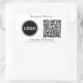 Bedrijf Ronde Logo QR code Groot Rechthoekige Sticker (Tas)