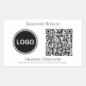 Bedrijf Ronde Logo QR code Groot Rechthoekige Sticker (Voorkant)