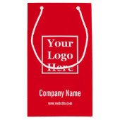 Bedrijf Rood & Wit Bedrijfsnaam Logo Sjabloon Klein Cadeauzakje (Achterkant)