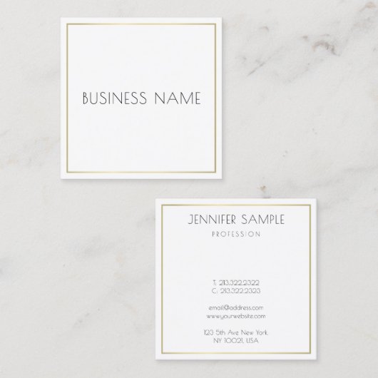 Bedrijf Sjabloon Modern Elegant Eenvoudig Vierkante Visitekaartje (Voorkant / Achterkant)
