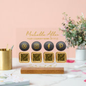 Bedrijf Social Media QR-codes Acryl Bord (Huwelijk)