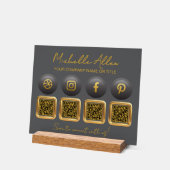 Bedrijf Social Media QR-codes Acryl Bord (Hoek)