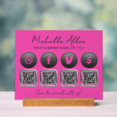 Bedrijf Social Media QR Codes Acryl Sign Acryl Bord (Neutraal)
