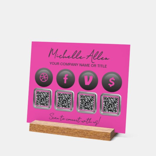 Bedrijf Social Media QR Codes Acryl Sign Acryl Bord (Hoek)