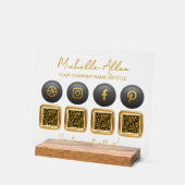 Bedrijf Social Media QR Codes Acryl Sign Acryl Bord (Hoek)