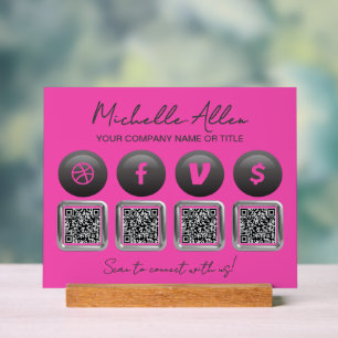 Bedrijf Social Media QR Codes Acryl Sign Bord