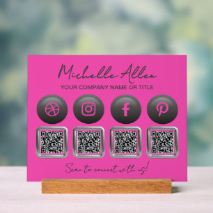 Bedrijf Social Media QR Codes Acryl Sign Bord