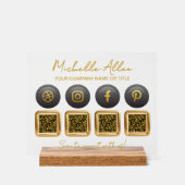 Bedrijf Social Media QR Codes Acryl Sign Bord (Voorkant)