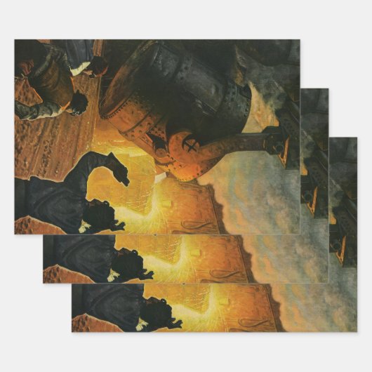 bedrijf, staalindustrie inpakpapier vel (Set)