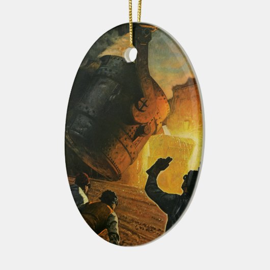 bedrijf, staalindustrie keramisch ornament (Links)