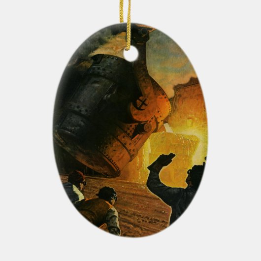  bedrijf, staalindustrie keramisch ornament (Achterkant)