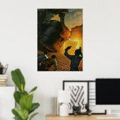  bedrijf, staalindustrie poster (Thuiskantoor)