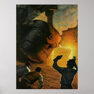 bedrijf, staalindustrie poster