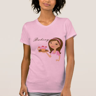 Bedrijf T-shirt Bakkerij Brunette Baker Cup Cakes
