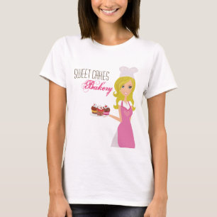 Bedrijf T-Shirt Blonde Baker op roze beker