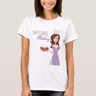 Bedrijf T-Shirt Brunette Baker op Paarse beker