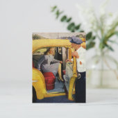  bedrijf, taxichauffeur taxi briefkaart (Staand voorkant)