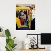 bedrijf, taxichauffeur taxi poster (Thuiskantoor)