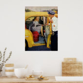 bedrijf, taxichauffeur taxi poster (Keuken)