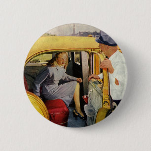 bedrijf, taxichauffeur taxi ronde button 5,7 cm