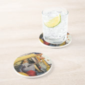  bedrijf, taxichauffeur taxi zandsteen onderzetter (Zijkant)