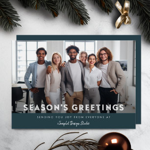 Bedrijf Team Foto Kerstmis Bedrijf Feestdagenkaart