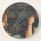  bedrijf, telefoonswitchbordbeheerder zandsteen onderzetter (Voorkant)