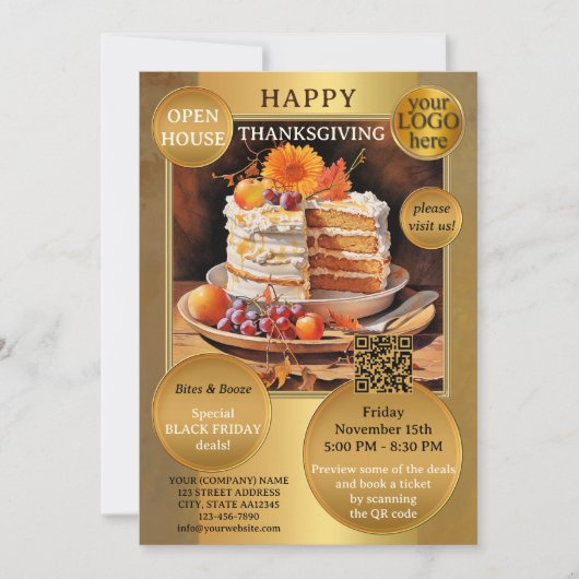Bedrijf Thanksgiving Black Friday Open Huis Kaart (Voorkant)