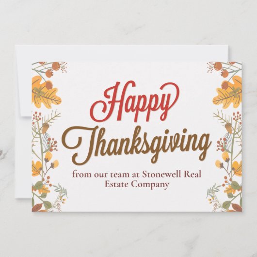 Bedrijf Thanksgiving Chic Fall Leaves Custom Kaart (Voorkant)