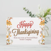 Bedrijf Thanksgiving Chic Fall Leaves Custom Kaart (Staand voorkant)