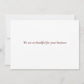 Bedrijf Thanksgiving Chic Fall Leaves Custom Kaart (Achterkant)