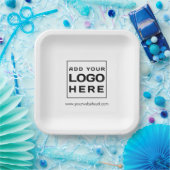 Bedrijf toevoegen Logo Business Website Modern Papieren Bordje (Feest)