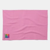 Bedrijf Upload Logo Naam Sjabloon Roze Theedoek (Horizontaal)