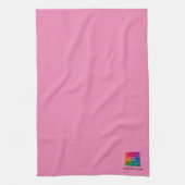 Bedrijf Upload Logo Naam Sjabloon Roze Theedoek (Verticaal)